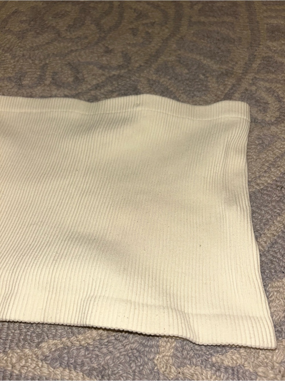 Cream Ribbed Women's Sweater Tube Top